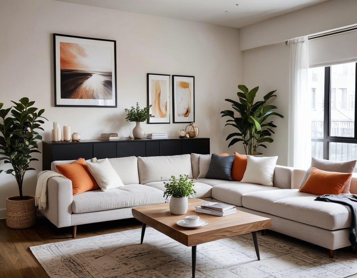 A cozy apartment interior showcasing a small living area with protective insurance documents prominently displayed on a stylish coffee table. Include elements that illustrate security, such as a modern security system, a serene family enjoying time together, and symbols of investment like a small plant representing growth. Soft, warm lighting enhances the homey feel. super-realistic. vibrant colors. cozy atmosphere.